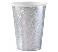 Gobelets en carton - SANTEX - 7188-4 - Métallisé argent - Sachet de 10 - 27 cl - 7,8 x 9,7 cm