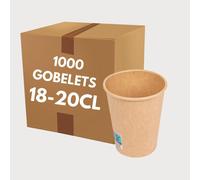 Gobelets en papier kraft de 18 cl, lot de 1000, recyclables, pour boissons chaudes et froides