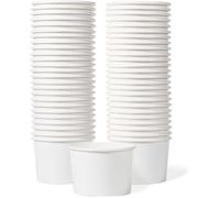 Gobelets Glace En Carton 9 Oz, Lot De 50 Coupelles Dessert Jetables Pour Chaud/Froid, Blanc, Revêtement Anti-Fuite