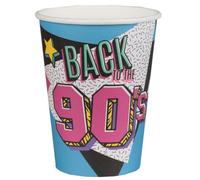 Gobelets jetables en carton années 90 - SANTEX - Lot de 10 - 25 cl - Motif Back to the 90's graffiti