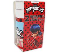 Gobelets réutilisables - PROCOS - Miraculous Ladybug Hero - 230 ml - Lot de 2 - Rouge