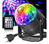 Gobikey Boule disco, rotation à 360° contrôlée par la musique avec télécommande et câble de 2 mètres, 15 couleurs RGBP boule a facette Convient pour la Réunion familiale Enfants Fête d'anniversaire