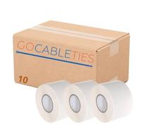 Gocableties - Ruban Isolant Électrique 50 mm x 33 m Blanc Lot 10 rouleaux | Résistant et autocollant - pour isoler, réparer et protéger les fils électriques - usage électricien et bricolage