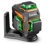 GOCHIFIX Niveau laser vert 3D le nivellement de précision automatique 3x360 12 lignes avec tube laser Sharp 520 Batterie rechargeable 5,2 Ah Mode impulsion Idéal pour la construction