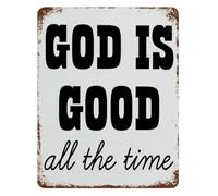 God Is My Refuge Metal Tin Sign 8 X 12 in Psalm Inspired Plaque for Home Library Study