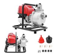 Goddlgjik 4 Temps Pompe à Eau Thermique Auto-amorçante, 1,6 CV 38 cc Motopompe Essence Portable, Débit 8100 L/h, Hauteur d'Aspiration 8 m, Refoulement 30 m, pour Jardin Irrigation et Transfert d'Eau