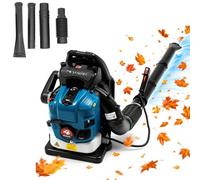 Goddlgjik 4temps 75,6cc Souffleur Thermique Essence a Dos, 2,6kW Souffleur Feuille Thermique 7000tr/min, avec Réservoir de 1,9L Tuyau réglable à 180°, pour Feuilles Neige Mortes Jardinage