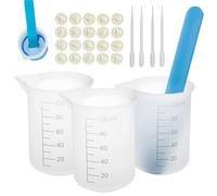 Godet doseur en silicone 100 ml réutilisables antiadhésifs résistants à la | Lot de godets doseurs en silicone pour résine pour la , sous-verres, , fabrication de savon et de
