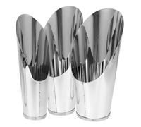 Godet Pelle pour Plantes Succulentes 3 Pièces en Acier Inoxydable Argenté | Outil Polyvalent, Design Ergonomique, Résistante à Déformation, Usage Jardinage, Taille Compacte, Lot de Trois