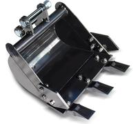 Godet pour mini-pelle 380 mm, godet d'excavation étroit avec dents en carbure pour mini-pelles de 0,8 à 1,8 tonne