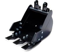 Godet pour mini-pelle en acier au manganèse, 300 mm (12 pouces), avec dents métalliques, pour mini-pelles de 1 à 1,8 tonne
