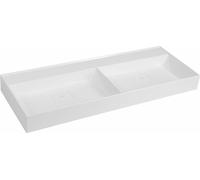 Sapho Godiva - Double lavabo 119x44 cm, sans trop-plein, sans trou pour robinet, blanc GU119-0