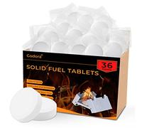 Godora Lot de 36 Blocs de Cire, Allume-feu énergétiques, combustibles Solides et Rapides, pour Barbecue, poêle à Bois, bûches, Gril, feu de Camp, réchaud Multi-combustibles