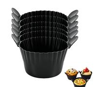 GodtKowty Moules à Muffins en Silicone Alimentaire, sans BPA, Antiadhésifs, Résistants jusqu'à 230°C, pour Air Fryer, Lot de 6