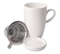 Goebel 14-005-24-1 Tasse à thé avec couvercle et passoire - Blanc - 11,5 x 8 x 14 cm - 0,45 l