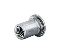 GOEBEL® - 250 x Écrou à sertir M 8 - Acier AISI 1008 Zingué (Ø x L) 10,9 mm x 16,0 mm - Tête plate Arbre rond - Extrémité de l'arbre ouverte - GO-NUT - 7550800000