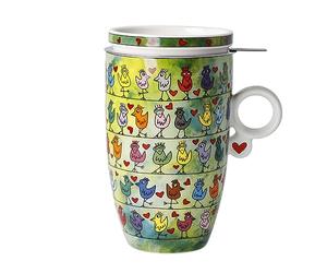 Goebel 26-103-15-1 Birds on a Love Wire Tasse à thé en porcelaine fine Multicolore 11,5 x 8 x 14 cm