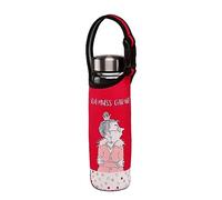 Goebel 27-001-11-1 Gourde avec housse en néoprène Rouge Motif Barbara Freundlieb Ich muss gar nix 0,7 l Hauteur 26,5 cm