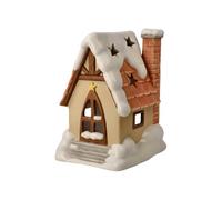 Goebel Bougeoir forêt d'hiver pour Bougie Chauffe-Plat en faïence, 14 x 12 x 17 cm, 66-704-24-1, Rouge/Vert