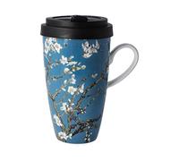 Goebel Coffee to Go 67-017-07-1 Tasse d'artiste avec couvercle L'amandier Vincent Van Gogh, 12,5 x 8,5 x 15 cm, 0,5 l,