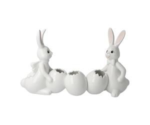Goebel Figurine de Lapin avec Vase Spring Feelings - Blanc Neige - Pâques