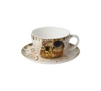Goebel Gustav Klimt 67-012-53-1 Tasse à cappuccino avec soucoupe Artis Orbis Le Baiser en porcelaine fine 0,35 l, dimensions : 10 cm x 10 cm x 6,5 cm