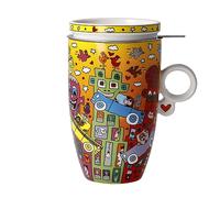 Goebel James Rizzi James Rizzi - Not Getting Around the Traffic - Tasse à thé avec couvercle et passoire