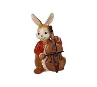 Goebel Statuette de Lapin Joyeux Bassiste, en faïence, Dimensions : 4,5 x 4 x 8 cm, 66-845-80-1