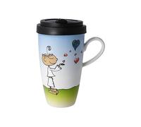 Goebel The Little Yogi Life is Beautiful 54-102-29-1 Tasse avec couvercle en porcelaine fine Capacité 500 ml