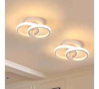 Goeco 2 Pièces Plafonnier LED Rond Moderne 22W 2475LM 3000K, Blanc