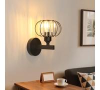Goeco Applique Murale Cristal Moderne Noir E27 | Luminaire Mural Indusrtrielle Cristal K9 pour Salon, Chambre, Couloir