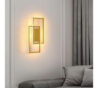 Goeco Applique Murale Dorée, 28WDesign Carré Moderne Lampe Murale en Aluminium, Blanc Chaud 3000K Luminaire Mural pour Salon Cuisine Couloir Escalier