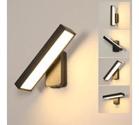 Goeco Applique Murale Exterieur LED 17W Étanche IP65 3000K, Noir | Applique Lumiere Pivotante à 350°, Lampe Murale Intérieur Moderne en Aluminium pour Jardin, Terrasse, Couloir, Salon