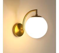 Goeco Applique Murale Interieur Moderne, E27 Lampe Murale Interieur de Mur Abat-jour en Verre, O r Luminaire Mural pour Chambre, Salon, Couloir et Escalier, Sans Ampoule