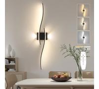 Goeco Applique Murale Intérieure, 89 cm 29W Lampe Murale LED Dimmable avec Télécommande, 3000K-6500K, Luminaires Murale LED Longue pour Chambre à coucher Salon Escalier Cuisine Corridors, Noir