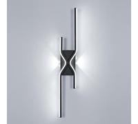 Goeco Applique Murale Intérieure LED, 25W Lampe de Couloir Intérieur, Luminaire Murale Noir 60cm pour Chambre, Couloir, Salon, Escalier