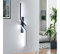 Goeco Applique Murale Intérieure LED, 81 CM 24W Lampe Murale Longue Noir, Lumière Blanche Froide 6500K, 2700LM Luminaires Murale LED pour Chambre à coucher Salon Escalier Cuisine Corridors