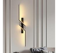 Goeco Applique Murale Intérieure LED, 81cm 19W Lampe Murale Moderne en Acrylique à Lumière Chaude 3000K, Créatif Luminaire Mural LED Up Down pour Chambre, Salon, Couloir, Noir