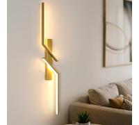 Goeco Applique Murale Intérieure LED 81CM 24W 2700LM Lampe Murale Moderne en Acryliqueà Lumière Chaude 3000K Applique LED Longue pour Chambre, Salon, Couloir, Doré