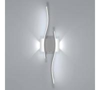 Goeco Applique Murale LED Intérieure, 20W 59 cm Lampe Murale avec 2 Lampes Lumière Blanc Froid 6500K, Applique LED Moderne en Acrylique pour Salon, Chambre, Couloir, Blanc