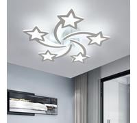 Goeco LED Plafonnier Chambre, 60W Lustre Enfant, Lampe de Plafond LED Moderne 5500LM pour Salon, Chambre, Salle à Manger, Blanc Froid 6500K, Argent