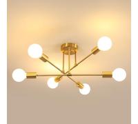Goeco Lustre Sputnik Vintage, 6 Lumières Douille E27, 60CM, Doré