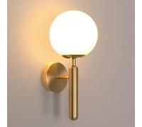 Goeco Moderne Applique Murale LED Intérieur, Or E27 Lampe de Murale, Appliques avec Abat-Jour en Verre, pour Chambre, Salon, Couloir, Sans Ampoule