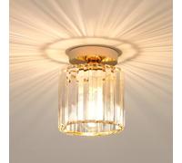 Goeco Plafonnier Cristal Modern, Douille E27 Ø13CM, Base Dorée