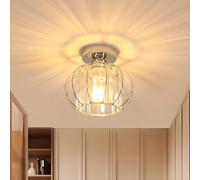 Goeco Plafonnier Cristal Moderne Ø 19 CM Douille E27, Chromé