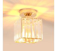 Goeco Plafonnier Cristal Moderne, Douille E27 Ø13CM, Base Dorée