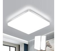 Goeco Plafonnier LED, 2 Pièces 48W Lampe de Plafond Moderne pour Salle de Bain, Balcon, Couloir, Cuisine, Salon, 6500K Blanc Froid