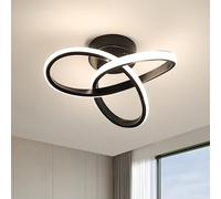 Goeco Plafonnier LED, 22W 2500LM Luminaire Plafonnier Moderne Design 4500K Lumière Neutre, Lampes de Plafond Noir pour Couloir Salon Chambre