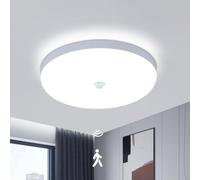 Goeco Plafonnier LED 30W IP44 25CM 6500K, Détecteur de Mouvement