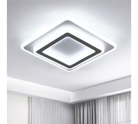 Goeco Plafonnier LED Carré Moderne, 38W 4275LM 6500K, Blanc+Noir